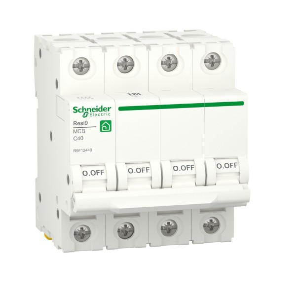 Автоматичний вимикач RESI9 Schneider Electric 40 А, 4P, крива С, 6кА (R9F12440)
