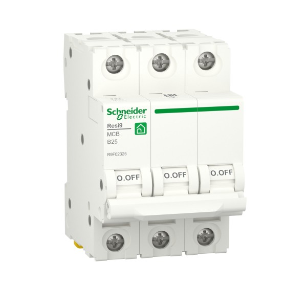Автоматичний вимикач RESI9 Schneider Electric 25 А, 3P, крива В, 6кА (R9F02325)