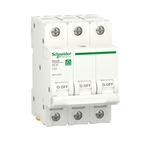Автоматичний вимикач RESI9 Schneider Electric 50 А, 3P, крива С, 6кА (R9F12350)