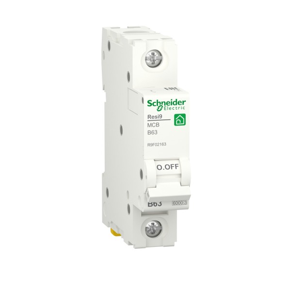 Автоматичний вимикач RESI9 Schneider Electric 63 A, 1P, крива В, 6кА (R9F02163)