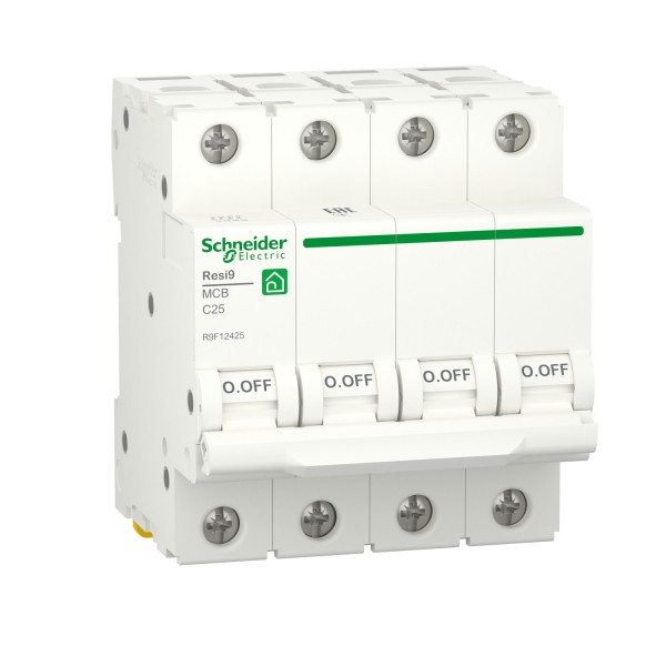 Автоматичний вимикач RESI9 Schneider Electric 25 А, 4P, крива С, 6кА (R9F12425)