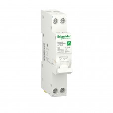 Компактний диференційний автоматичний вимикач RESI9 Schneider Electric 6 А, 30 мA, 1P+N, 6кA, крива С, тип АС (R9D87606)