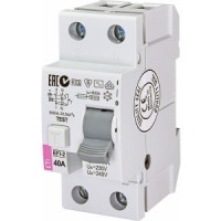 Реле дифференциальное (УЗО) EFI-2 40A/0.03A 2 полюса тип AC 10 х-ка inst. ETI (002061212)