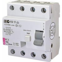 Реле дифференциальное (УЗО) EFI-4 16A/0.1A 4 полюса тип AC 10 х-ка inst. ETI (002061620)