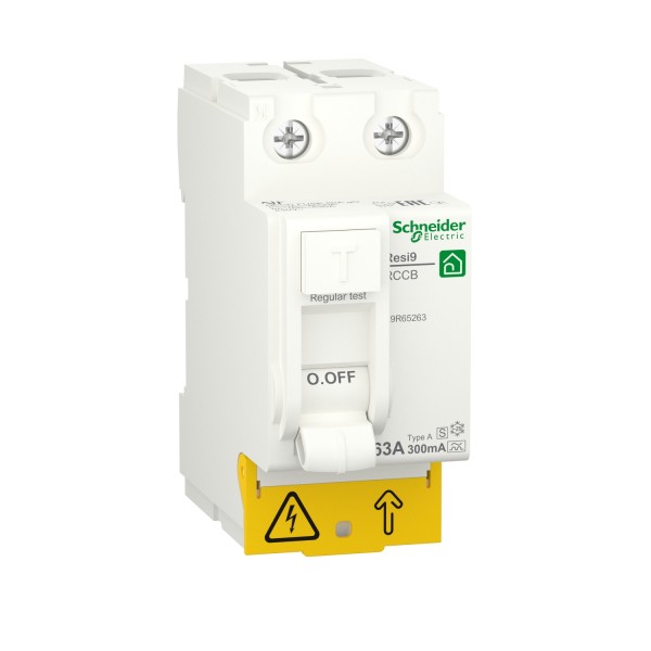 Дифференциальный выключатель нагрузки RESI9 Schneider Electric 63 A, 300 мA, 2P, тип А (R9R65263)