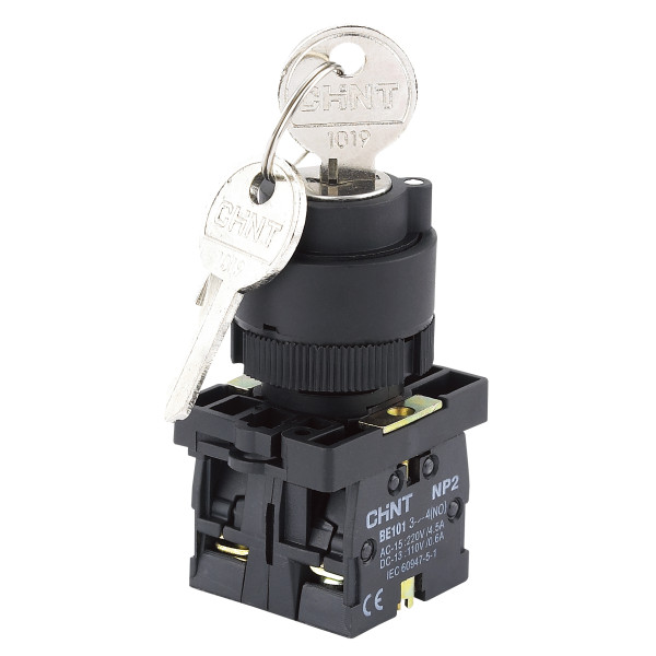 Перемикач з ключем NP2-EG25 2 положення 1NO+1NC IP40 (574106)