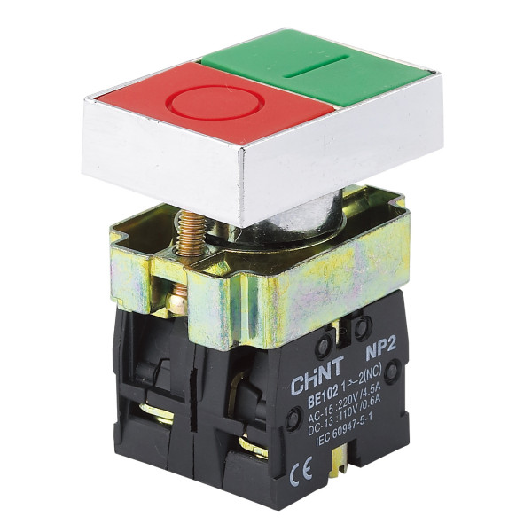 Кнопка NP2-BL8325 1NO+1NC Червона+Зелена (574003)