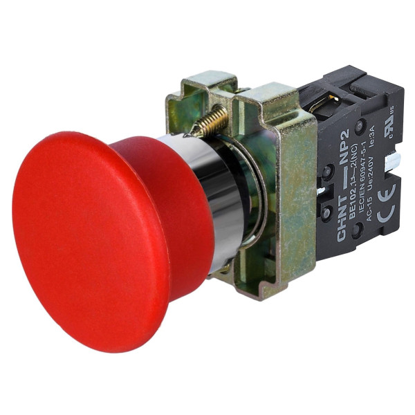 Кнопка "Грибок" d40мм с самовозвратом NP2-BC42 без подсветки красная 1NC (573974)