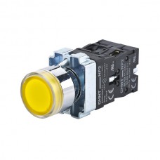 Кнопка з підсвіткою NP2-BW3565 AC/DC230V LED Жовта 1NO+1NC IP40 (574303)
