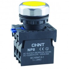 Кнопка плоская с подсветкой NP8-BND/5 Желтый (МК) (578041)