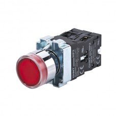 Кнопка NP2-BW3465 1NO+1NC червона AC/DC230В(LED) IP40 (574366)