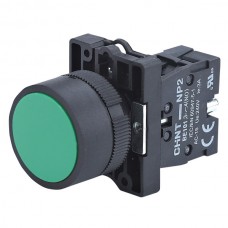 Кнопка пластикова NP2-EA31 без підсвітки зелена 1NO IP40 (574085)