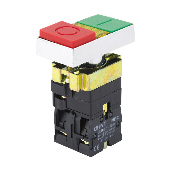 Двойная кнопка NP2-BW8465 1NO+1NC AC230В(LED) IP40 (574789)