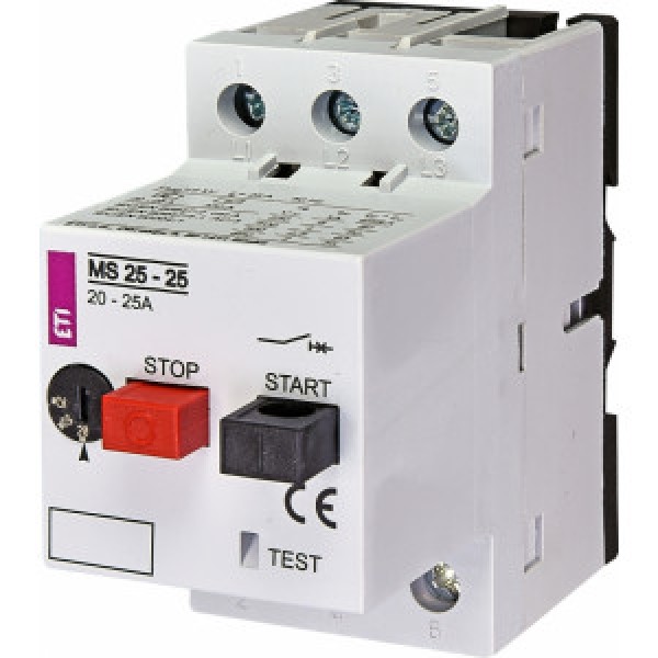 Автоматический выключатель защиты двигателей MS25-25 (11,0 – 12,5 kW, 20,0 – 25,0A) ETI (004600320)