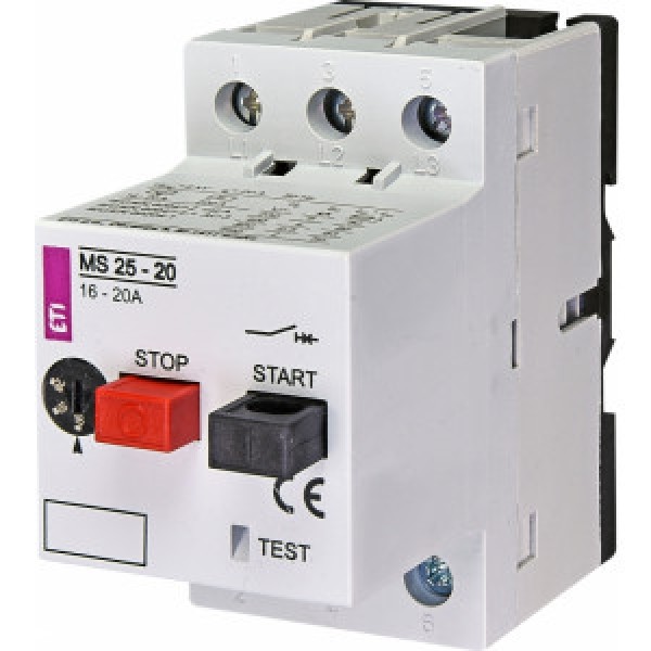 Автоматический выключатель защиты двигателей MS25-20 (9,0 kW, 16,0 – 20,0A) ETI (004600120)