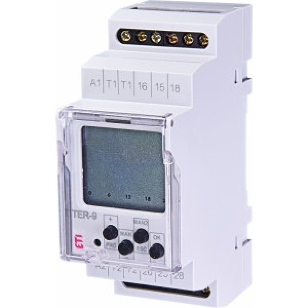 Багатофункціональний цифровий термостат+цифровий таймер TER -9 24V AC/DC 2х16A ETI (002471803)
