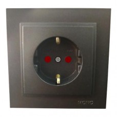 Розетка 1-я с заземлен., и защитой для детей, Mono Electric, DESPINA (графит) (102-202021-119)