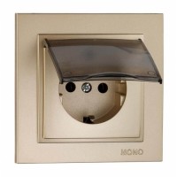 Розетка з заземленням і кришкою, Mono Electric, DESPINA (титан) (102-222221-118)