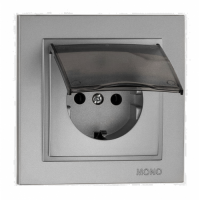 Розетка з заземленням та кришкою , Mono Electric, DESPINA (антрацит) (102-242421-118)
