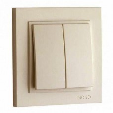 Выключатель двухклавишный, Mono Electric, DESPINA (крем) (102-170025-102)