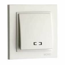 Выключатель одноклавишный с подсветкой, Mono Electric, DESPINA (белый) (102-190025-101)