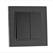 Выключатель двухклавишный, Mono Electric, DESPINA (графит) (102-202025-102)