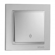 Выключатель одноклавишный проходной, Mono Electric, DESPINA (серебро) (102-212125-109)