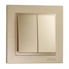 Выключатель двухклавишный, Mono Electric, DESPINA (титан) (102-222225-102)