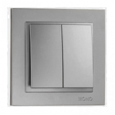 Выключатель двухклавишный, Mono Electric, DESPINA (антрацит) (102-242425-102)