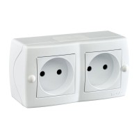 Розетка 2-а без заземлення, Mono Electric, OCTANS IP 20 (білий) (104-010106-121)