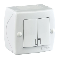 Вимикач двоклавішний, Mono Electric, OCTANS IP 20 (білий) (104-010101-102)