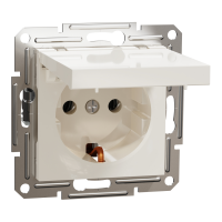 Розетка з заземленням та кришкою, кремовий, Asfora, без рамки (EPH3170123)