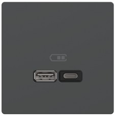 D-Life Розетка с заземлением без шторки Антрацит (MTN2301-6034)