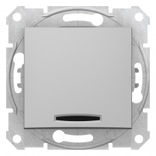 Перекрестный выключатель с подсветкой Sedna Schneider Electric алюминий (SDN0501160)