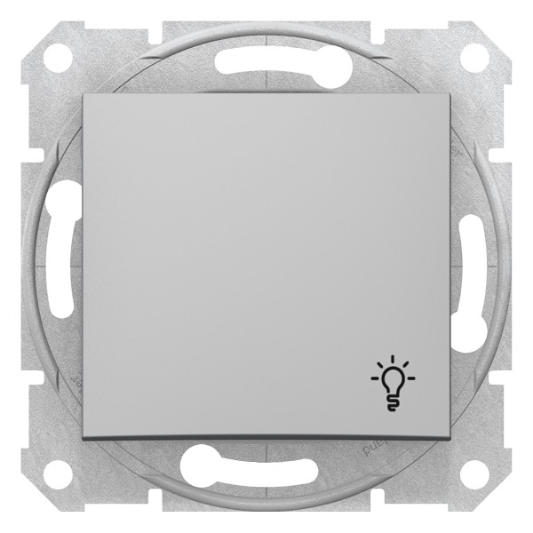 Кнопочный выключатель с символом "свет" Sedna Schneider Electric алюминий (SDN0900160)