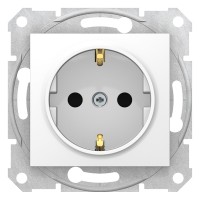 Розетка з заземленням та зі шторками Sedna Schneider Electric білий (SDN3000121)