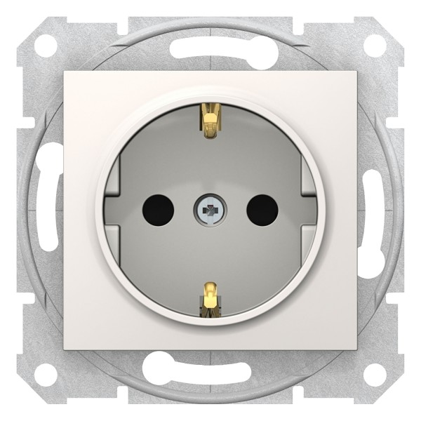 Розетка з заземленням та зі шторками Sedna Schneider Electric слонова кістка (SDN3000123)