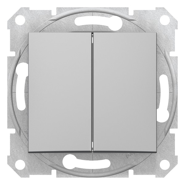 Двухклавишный выключатель Sedna Schneider Electric алюминий (SDN0300160)