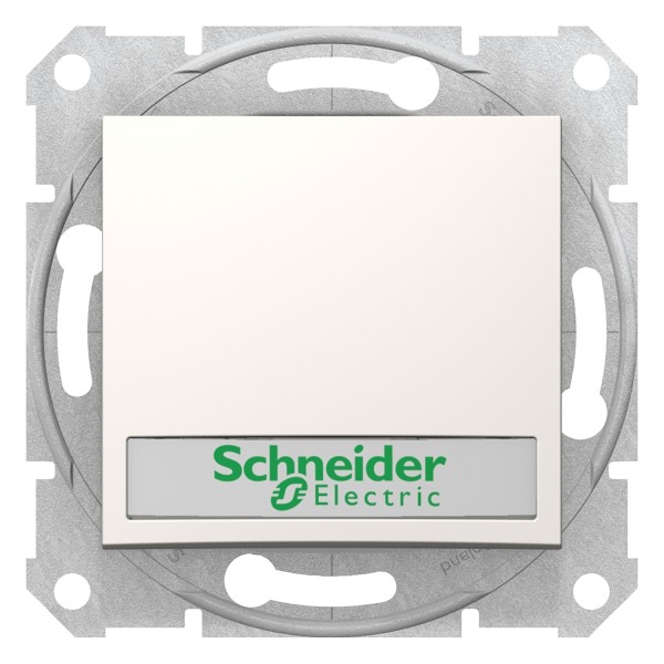 Кнопочный выключатель Sedna Scnheider Electric с подсветкой и полем для маркировки слоновая кость (SDN1600323)