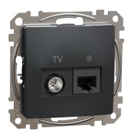 Розетка RJ45 категорія 6 UTP -TV Чорний Sedna Design (SDD114469T)