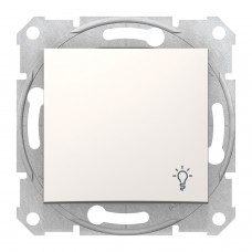 Кнопковий вимикач з символом "світло" Sedna Scnheider Electric слонова кістка (SDN0900123)