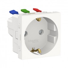 Розетка с ж/к со шторками 16А винтовые зажим белый (NU503718)