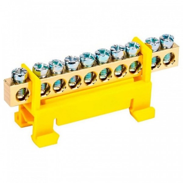 Шина нульова для кріплення на DIN-рейку 10 отв. (502891ж)