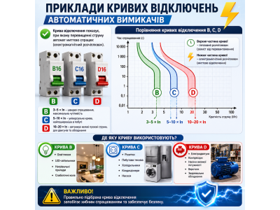 Криві відключень автоматичних вимикачів