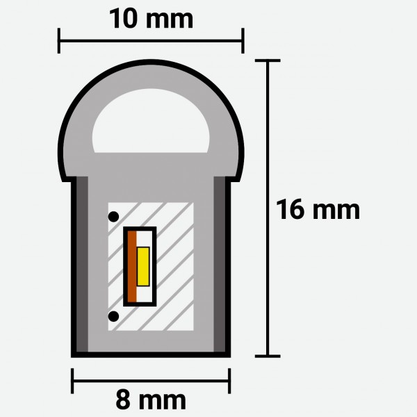 Світлодіодний неон PROLUM™ 8x16, IP68, 12V, Series "SF", Рожевий, PRO (120019)