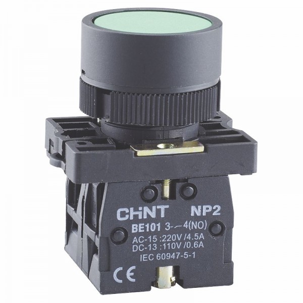Кнопка Chint NP2-EA35 1NO+1NC Зеленая (573779)