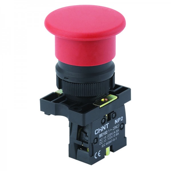 Кнопка-гриб Chint NP2-EC35 1NO+1NC Зелена (574192)