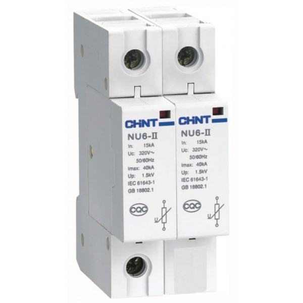 Обмежувач перенапруги Chint NU6-Ⅱ40kA/385V 2P (213608)