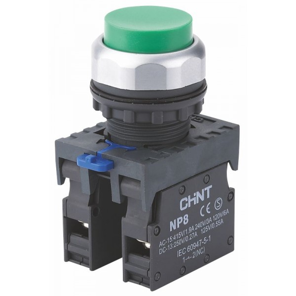 Кнопка виступаюча NP8-GN/3 Зелений (МК) (578095)