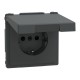 D-Life Розетка з заземленням і кришкою IP44 Антрацит (MTN2314-6034)